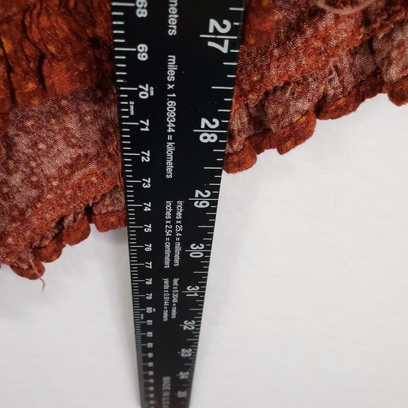 Aeropostale Womens Romper Size Small Rust Brown Orange‎ Floral Long Sleeve Boho - Picture 8 of 8